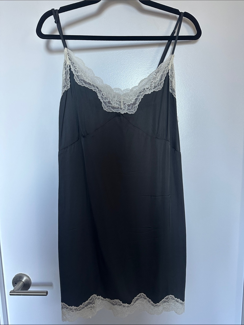 aerie Black Slip with Cream Lace Accents